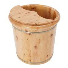 Footbath Bucket, Footbath Barrel, Wooden Footbath Bucket,15.75*15.75in, For Foot Soaking And Foot Massage - Redwood - View 6