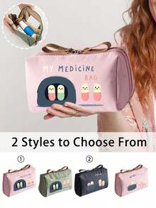 1个便携式药袋，小巧药盒，方便旅行携带的药品收纳包，适合日常使用、户外活动和旅行。是注重健康人士和经常旅行人士的必备之选，也是必备的医疗配件。多功能布艺药袋，便携式医疗急救包，户外旅行药袋，宿舍急救药品收纳袋（多种颜色可选）。 - 彩色 - 查看 10