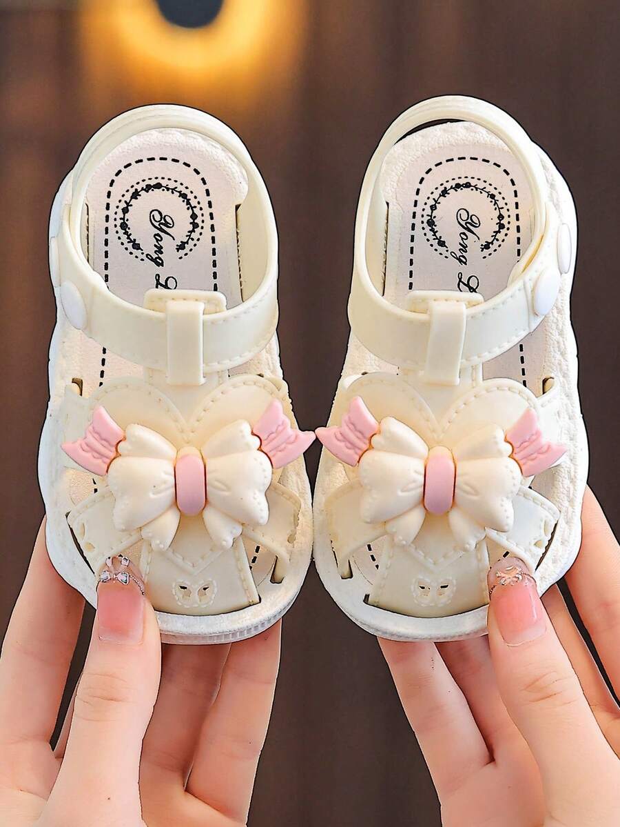 Sandalias para niños pequeños, sandalias de suela blanda antideslizante con lazo cerrado para niños y niñas de 0 a 3 años - Beis - Ver 1