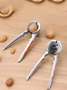 1 pieza Cascanueces ergonómico de acero inoxidable, herramienta multiusos para nueces y frutas secas, accesorio de cocina esencial - Multicolor - Ver 6