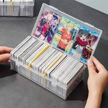 Korean Acrylic Transparent Storage Box Blind Box Card Kpop Photocard Storage Box Photo Card Organizer Compartment Flip Box - Trong suốt - Xem 2