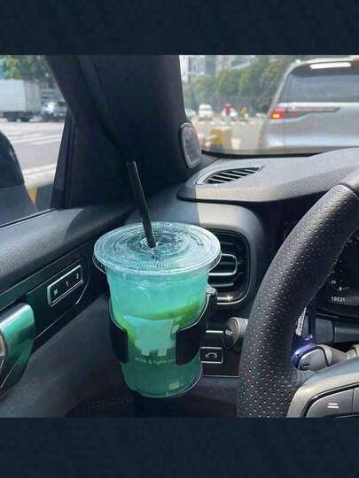 1pc Universal Multi-Function Car Vent Cup Holder/Drink Holder, Adjustable PVC Cup Holder, Suitable Various Car Models, Sturdy Installation, Foam Pad Bottom, Suitable Bottles And Cans, Easy Installation