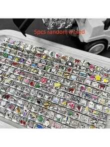 1pc Exquisite Y2K Style Italian Pendant With Gold/Silver Inlaid Cubic Zirconia, Bowknot, Teardrop, Planet, Paw, Star, Etc. - Ideal For DIY Bracelets And Gifts - Multicolor - View 27