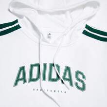 Adidas Women's Classic Versatile Knit Comfortable Casual Sweatshirt Sweatshirt, Spring/Autumn - White/Green - View 3
