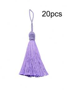 Dấu trang tua rua có vòng, đồ trang trí tua rua thủ công, thích hợp làm móc khóa, trang sức, rèm cửa, chăn, trang trí lễ tốt nghiệp, quà cưới nhỏ (Màu tím nhạt) - Màu tím - Xem 8