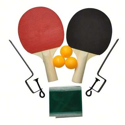 3 Balls + 2 Paddles + 1 Net Ping Pong Set, Ping Pong Racket Set, Casual Entertainment, Ping Pong Training Supplies, Ping Pong Sports Accessories, Suitable For Indoor And Outdoor Games, Racket Sports, Outdoor Sports, Durable And Multipurpose, Suitable For Matches And Daily Training, Sports Equipment, Sports Gear, Racket Accessories, Sports Supplies, Sports Accessories, Men's Gift, Player's Gift, Women's Gift, Ping Pong Gift, Sports Gift