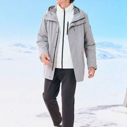 Skechers 2pcs Men's Hooded Down Jacket Set, Warm