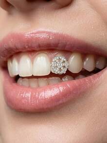 1 件男女通用镂空牙饰，雪花图案，Cooper 牙套，适合日常佩戴、夜店、万圣节等场合