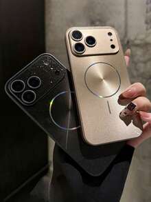 奢华硅胶磁吸无线充电CD图案极光超薄手机壳,兼容 17 Pro Max、17 Pro、17、16 Pro Max、16 Pro、16、16、15 Pro Max、15 Pro、15、14 Pro Max、14 Pro、14、13 Pro Max、13 Pro、13,摄像头保护,防震后盖,春季礼物 - 黑色 - 查看 4