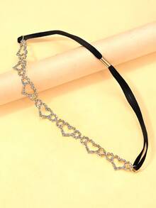 1pc Silver Sexy Rhinestone Hollow Heart Thigh Chain, Body Jewelry For Women, Suitable For Parties, Galas, Runway Shows - Gold - View 4
