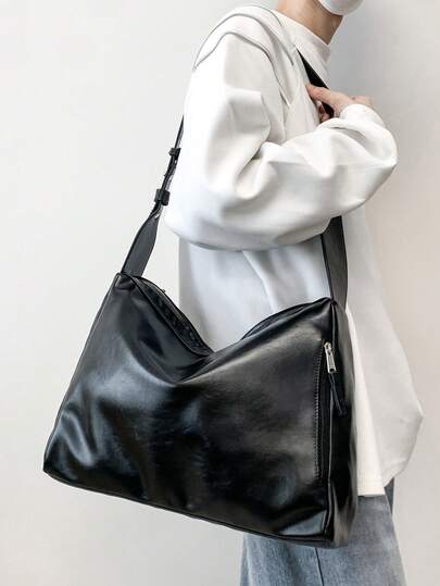 Multifunctional Crossbody Bag, Unisex Design, Suitable For Men And Women, College Students, Work, Travel, Commute, Black, Fashion, Large Capacity