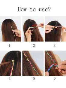 30pcs/Set Colorful Shiny Ribbon Hair Ties For Girls, Punk Style Braided Hair Accessories - Multicolor - View 9