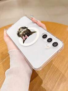 1pc Adorable Cat With Pink Bowknot Pattern Magnetic Phone Case Cute Animal Aesthetic Kawaii Style For Pet Lovers Birthday Graduation Holiday Anniversary Compatible With Samsung Galaxy S26Ultra S26Plus S26 S25 S24 S23 S22 Plus FE Edge A56 A54 A36 A35 17promax  Air 17pro 17 16E 16 15 14 13 12 11 X XS XSMAX Plus Pro Case - 無色 - 查看 6