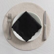 Fabric Napkin Set Of 50 Oxford Laser Finish - 黑色 - 查看 3
