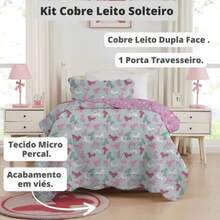 Double-Sided Single Bedspread Set For Girls And Children, Premium Decoration, 2 Pieces. Unmissable! - 溜冰鞋 - 查看 2