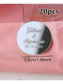 1/10/20 pièces Étiquettes rondes personnalisées en miroir, 3,5 cm, Or/Or rose/Argent. Étiquette de baptême, Étiquette miroir pour chocolat, Nom de bébé, Cartes de placement de mariage personnalisées, Étiquettes en miroir acrylique gravées de noms pour table, Pour anniversaires, Pour anniversaires, Mariages, Pour pendaison de crémaillère - Multicolore (3,5*3,5 cm rond) - Voir 20