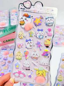 New Squeeze-Type Toilet Stickers, 3D Embossed Cute Cartoon Patterns, DIY Stress Relief Stickers, Suitable For Children And Mobile Phones - Multicolor - View 7