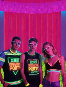 612pcs/Set LED Party Glasses, Glow In The Dark & Color Changing, Plastic Material, Neon Theme Party Decoration Fluorescent Glasses For Bar, KTV, Dance Party, Suitable For Adults And Teenagers, Holiday Accessories, Fun Gift - Multicolor - View 1