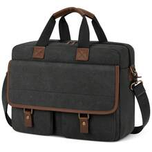 NEWHEY 男士斜挎包，15.6英寸笔记本电脑包，办公电脑包，防水帆布工作包，斜挎笔记本电脑公文包，商务旅行必备