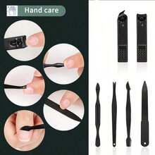 Luxury 10-Piece Nail Care Kit – Premium Stainless Steel Manicure Pedicure Tools, Stylish Black & Red Travel Case, Unisex Grooming Gift For Valentine's Day & Holidays - 彩色 - 查看 4