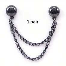 2pcs Adjustable Magnetic Pant Clips And Cuff Buttons - Durable Alloy Material, Detachable Hem Clips For Pants And T-Shirts, Seamless Fixing Accessory, Waist Belt Tightener