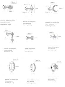 EleRunis 1PC 925 Sterling Silver Star Moon Water Drop Evil Eye Flat Back Cartilage Helix Threaded Piercing Hoop Earring Fine Jewelry For Daily Wear Wedding Party Engagement Anniversary Valentine's Day - Silver - View 10