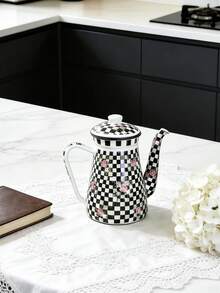 1 Set 1200ml Enamel High-Sided Kettle - Suitable For Stove, Induction Cooktop And Ceramic Hob, Ideal For Brewing Coffee, Boiling Water And Making Tea - Great For Christmas, Halloween, Thanksgiving, And As A Gift For Family And Friends - 1.2L High Waist Kettle - View 17