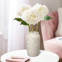 9.06'' Large Ceramic Rustic Vase Shabby Vintage Textured Vase, 4.33'' Wide Mouth Pampas Vases For Fake Flowers Branches, Farmhouse Home Décor, Weddings Shelf Table Decor,Heige - 9,06 inch Màu be - Xem 7