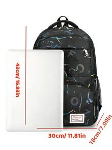 3 PiecesClassic Large Capacity Versatile Fashionable Backpack Set, Suitable For Travel And Back To School - Black - View 5