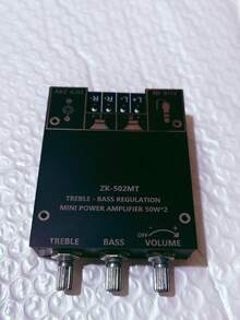 双通道立体声音频功率放大器模块，支持无线+辅助音频输入，独立低音和高音调节，数字高保真音频功率放大器模块，应用广泛。