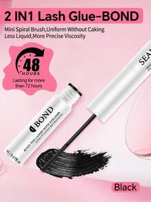 1pc 2-In-1 Eyelash Extension Glue, Suitable For Eyelash Extension & Cluster Lashes, Long-Lasting & Hypoallergenic, DIY Eyelash Glue With Lash Brush, 5g + 5g - White - View 10