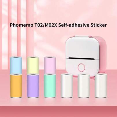 T02/M02/M02pro 热敏贴纸 彩色自粘标签纸 卷装 宽度 50/53mm Phomemo 热敏纸