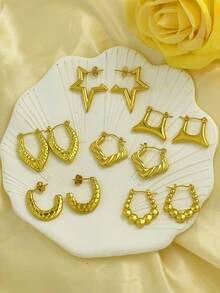 1/2/4/6/12 Đôi - Khuyên tai thời trang quà tặng may mắn, phù hợp cho bé gái/phụ nữ, 50 kiểu ngẫu nhiên. Khuyên tai nữ thời trang và tinh tế, thanh lịch và tối giản - hình giọt nước, hoa, bướm, cánh, sao - bộ trang sức khuyên tai đính đá, phù hợp cho phụ nữ đeo hàng ngày. - Nhiều màu - Xem 2