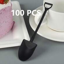 5/50/100 个一次性塑料迷你甜点勺，塑料迷你冰淇淋甜点勺/布丁酸奶勺，适合家庭或派对，婚礼派对甜点勺。 - 彩色 - 查看 9