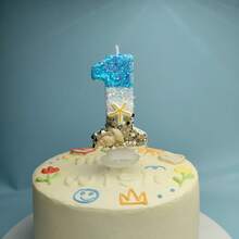 New Creative Blue Ocean Beach Themed Number Candles 0-9 For Birthday Cake