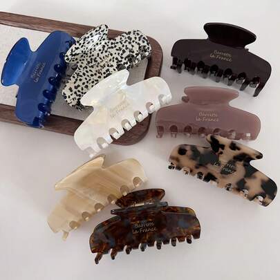 Tjocka leopardmönsterhårspännen i acetat för kvinnor, eleganta håraccessoarer med vårliknande vibe och hårklor