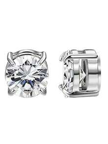 不锈钢磁性耳钉，男士夹式耳环，男女通用免耳洞磁性耳钉，镶嵌立方氧化锆/钻石，男女皆宜（无需耳洞）。 - 耳夾 - 查看 15