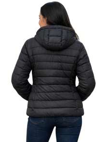 Basic Women's Puffer Jacket – Lightweight, Comfortable, And Without Fur Lining - Black - View 3