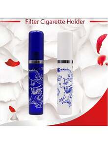 Two-Tone Pattern Plastic Tube Holder Box Portable Storage Box Toothpick Holder - 青花紋收納盒 - 查看 8