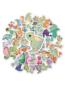 100 Stück Vintage Dinosaurier mit kurzen Beinen Doodle Aufkleber, handgemachte dekorative Materialien für DIY Scrapbooking, Wasserflaschen, Handyhüllen