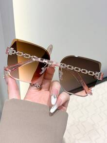 1副女士优雅美学多巴胺完美个性化太阳镜基础款时尚眼镜，适合驾驶、热带海滩度假、音乐节外出等场合的穿搭配饰 - 彩色 - 查看 2