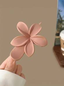 4件套女士纯色芙蓉花发夹，优雅简约设计，用途广泛，适合日常、休闲、派对、海滩、度假、发型设计、洗头、化妆等场合，时尚百搭，四季皆宜。 - 彩色 - 查看 10