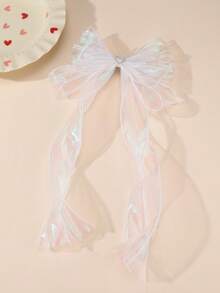 1个女士优雅蝴蝶结发夹，水钻网状装饰，高品质弹簧夹，适合情人节、派对、婚礼等场合 - 彩色 - 查看 11