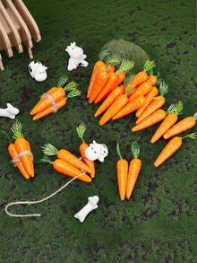 10/20个仿真迷你胡萝卜，逼真泡沫胡萝卜摆件，兔子造型小仿真蔬菜，适用于复活节主题派对、DIY家居厨房装饰、餐桌装饰、景观工艺品、礼品袋填充物、篮子填充物、拍照道具 - 彩色 - 查看 1