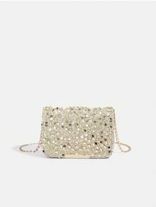 1pc Girls' New Lace Flower Fashion Sequin Crossbody Bag, Stylish Sequins Shoulder Bag, Evening Clutch, Chain Bag, Lipstick Pouch, Coin Purse, Wallet, Suitable For Daily, Party, Travel, Ideal Gift - Multicolor - View 21