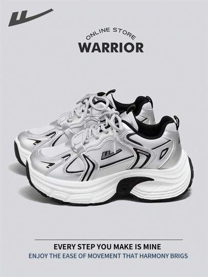  Warrior Fashionable Retro Sports Shoes For WomenSpring And SummerLightweightComfortableBreathableRunning ShoesModest StyleCasual Yet SleeksneakersApplicable Throughout The Yearwear-ResistingAll-Day WearTraining SneakersLittle White Shoes