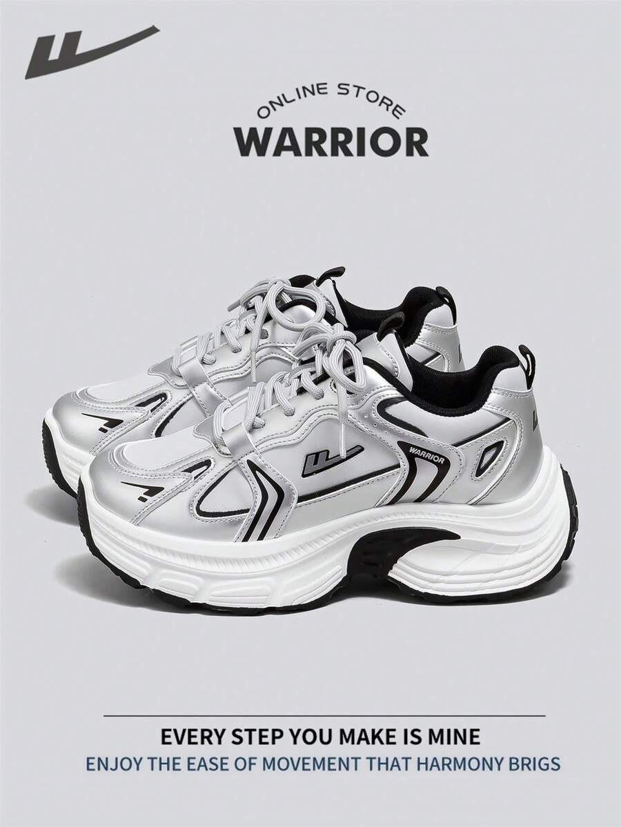女款 Warrior 时尚复古运动鞋，春夏轻便舒适透气，跑步鞋风格简约休闲，时尚百搭，四季皆宜，耐磨耐穿，适合全天穿着，训练运动鞋，小白鞋