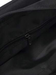 peach tree Bolso de hombro oblicuo, bolso cruzado cuadrado pequeño casual para hombres, unicolor minimalista de uso diario versátil - Negro - Ver 7