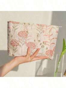 2025 New High-End Large Capacity Makeup Bag - Portable Toiletry Bag With Elegant Style Skincare Storage - Hồng - Xem 4
