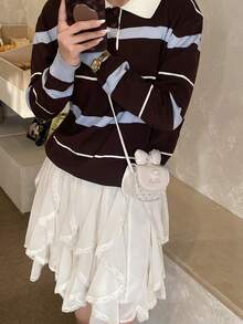 New Bowknot Mini Saddle Bag, Niche Minimalist Fashion Crossbody Bag For Women, Mini Coin Purse & Lipstick Holder, Suitable For Shopping, Wallet, Young Women, College Students, Beginners, White-Collar. Ideal For Office, University, Work, Business, Commuting, Outdoor Activities, Travel And Picnics - Multicolor - View 10